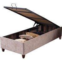 Weltew Home Ottoman 100x200 cm Başlıksız Sandıklı Tek Kişilik Baza Seti Krem