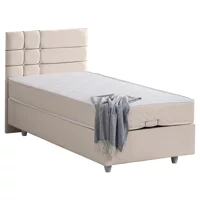 Setay Almada 120x200 cm Başlıklı Yataklı Sandıklı Tek Kişilik Baza Seti Krem