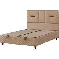 Mobilya Dükkanım Demo 100x200 cm Başlıksız Sandıklı Tek Kişilik Baza Seti Bej
