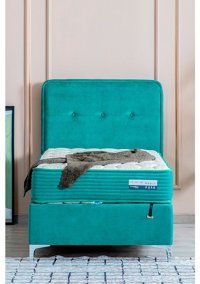 Weltew Home Rosly 90x190 cm Başlıklı Sandıklı Tek Kişilik Baza Seti Mavi