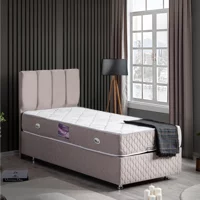 Setay Tetra 100x200 cm Başlıklı Yataklı Sandıklı Tek Kişilik Baza Seti Gri