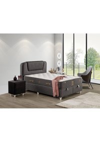 Relax 90x190 cm Başlıklı Yataklı Sandıklı Tek Kişilik Baza Seti Siyah