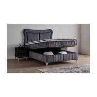 Mobilya Dükkanım Elegance 90x190 cm Başlıksız Sandıklı Tek Kişilik Baza Seti Siyah