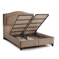 Mobilya Dükkanım Royal 90x190 cm Başlıklı Sandıklı Tek Kişilik Baza Seti Bej