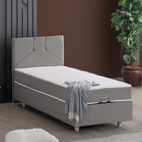 Setay Wick 90x190 cm Başlıklı Sandıklı Tek Kişilik Baza Seti Gri