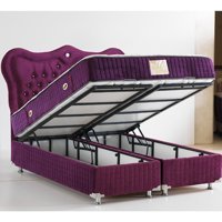Belletto Valencia 100x200 cm Başlıklı Yataklı Sandıklı Tek Kişilik Baza Seti Fuşya