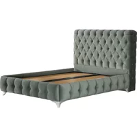 Hammak Klas 100x200 cm Başlıklı Sandıklı Tek Kişilik Baza Seti Gri