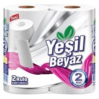 Yeşil Beyaz 2 Katlı 2'li Rulo Kağıt Havlu