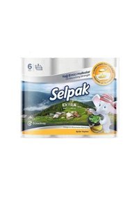 Selpak Extra Yağ Emici Halkalar 2 Katlı 6'lı Rulo Kağıt Havlu