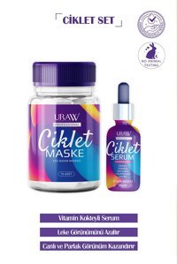 Uraw Ciklet Nemlendiricili Kağıt Yüz Maskesi 10 Adet + Serum Set