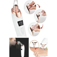 Sildne Led Ekranlı Şarjlı Vakumlu Siyah Nokta Temizleme Aleti Beyaz + 6 Başlık