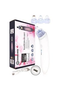 Dem Power Xn-8030 Led Ekranlı Şarjlı Vakumlu Siyah Nokta Temizleme Aleti Beyaz