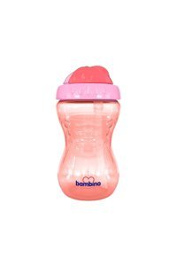 Bambino P6143 Pipetli Akıtmaz Kulpsuz 6+ Ay 300 ml Alıştırma Bardağı Kırmızı