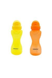Bebedor Pipetli Akıtmaz Kulpsuz 6+ Ay 330 ml Alıştırma Bardağı Sarı-Turuncu