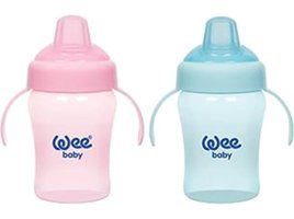 Wee Baby 775 Akıtmaz Kulplu 240 ml Alıştırma Bardağı Pembe