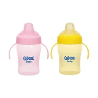 Wee Baby Akıtmaz Kulplu 6+ Ay 240 ml Alıştırma Bardağı Sarı-Pembe