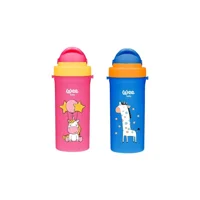 Wee Baby Pipetli Akıtmaz Kulpsuz 6+ Ay 300 ml Alıştırma Bardağı PemBe-Mavi