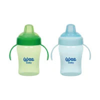 Wee Baby Akıtmaz Kulplu 6+ Ay 240 ml Alıştırma Bardağı Yeşil-Mavi