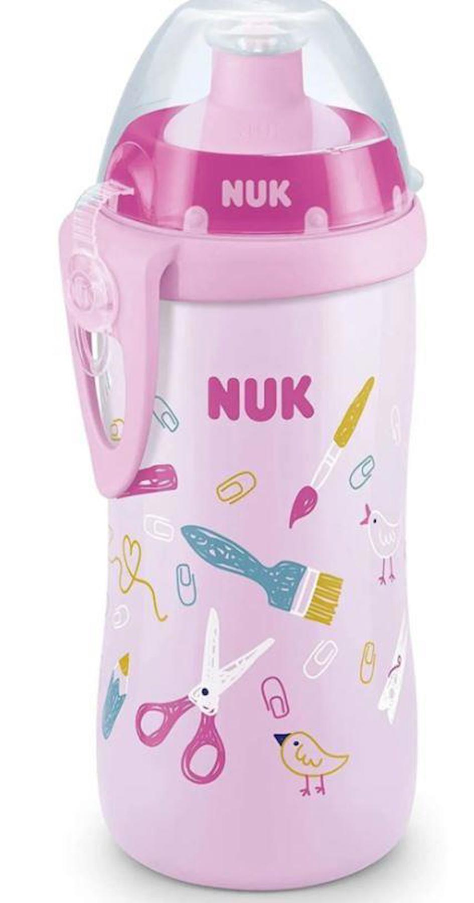Nuk Pipetli Akıtmaz Kulpsuz 300 ml Alıştırma Bardağı Pembe