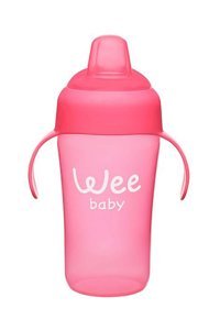 Wee Baby Akıtmaz Kulplu 240 ml Alıştırma Bardağı Pembe