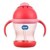 Wee Baby 170 Pipetli Akıtmaz Kulplu 6+ Ay 200 ml Alıştırma Bardağı Kırmızı