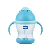 Wee Baby 170 Pipetli Akıtmaz Kulplu 6+ Ay 200 ml Alıştırma Bardağı Mavi