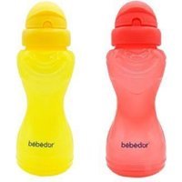 Bebedor Pipetli Akıtmaz Kulpsuz 6+ Ay 330 ml Alıştırma Bardağı Kırmızı-Sarı