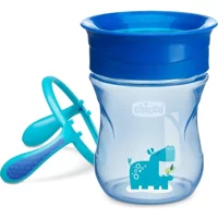 Chicco Pipetli Akıtmaz Kulpsuz 12+ Ay 200 ml Alıştırma Bardağı Mavi