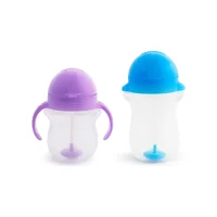 Munchkin Pipetli Akıtmaz Kulplu-Kulpsuz 6+ Ay 207 ml Alıştırma Bardağı Mor-Mavi
