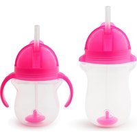 Munchkin Pipetli Akıtmaz Kulplu-Kulpsuz 6+ Ay 207 ml Alıştırma Bardağı Pembe
