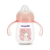 Hanymish Akıtmaz Kulplu 6+ Ay 260 ml Alıştırma Bardağı Pembe