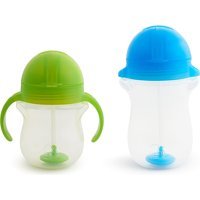 Munchkin Pipetli Akıtmaz Kulplu-Kulpsuz 6+ Ay 207 ml Alıştırma Bardağı Yeşil-Mavi
