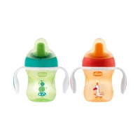 Chicco Akıtmaz Kulplu 6+ Ay 200 ml Alıştırma Bardağı Yeşil-Turuncu