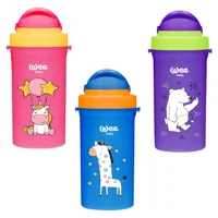 Wee Baby 896 Pipetli Akıtmaz Kulpsuz 6+ Ay 300 ml Alıştırma Bardağı Gri