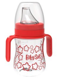 Baby Soft Akıtmaz Kulpsuz 150 ml Alıştırma Bardağı Kırmızı