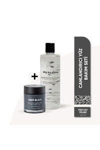 Shy Xo Shine Cleansing Micellare Water-Deep Black Killi Aloe Veralı Nemlendiricili Krem - Jel Yüz Maskesi 100 ml+ 400 ml