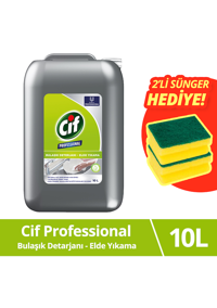 Cif Professional Sıvı El Bulaşık Deterjanı 10 lt + Sünger 2'li