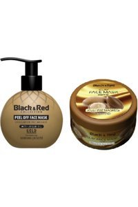 Black & Red Siyah Noktalara Karşı Soyulabilir Gold + Argan Yağlı Killi Nemlendiricili Soyulabilir Krem Yüz Maskesi 250 ml+400 gr