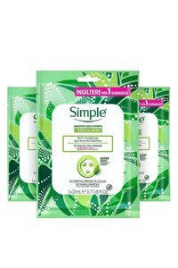 Simple Kind To Skin Hassas Ciltlere Uygun Nemlendiricili Kağıt Yüz Maskesi 3x21 ml