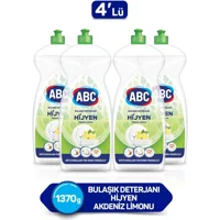 ABC Hijyen Limon Kokulu Sıvı El Bulaşık Deterjanı 4x1370 ml
