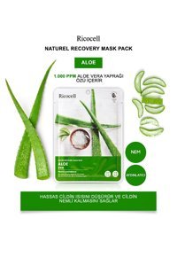 Ricocell Aloe Vera Özü Aloe Veralı Nemlendiricili Kağıt Yüz Maskesi 23 ml