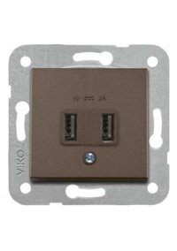 Viko Artline Novella Çerçevesiz USB Girişli Sıva Altı İkili Priz Antrasit