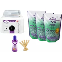 Vivol Jüpiter 1+1 Boncuk Ağda Makinesi + 3xAzulen Boncuk Ağda + Spatula + Temizleme Yağı