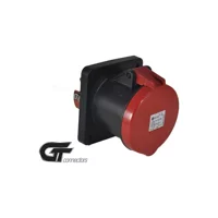 Tp Electric 3133 322 1699 Çerçevesiz Kapaklı Topraklı Sıva Üstü Tekli Priz Kırmızı Siyah