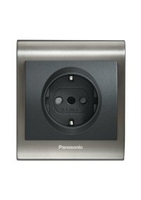 Viko Panasonic Thea Blu Inox Çerçeveli Topraklı Sıva Altı Tekli Priz Füme