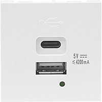 Westlec F21-C6 Çerçevesiz USB Girişli Sıva Altı Akıllı İkili Priz Beyaz