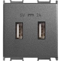 Viko Panasonic Thea Modüler Çerçevesiz USB Girişli Sıva Altı İkili Priz Füme