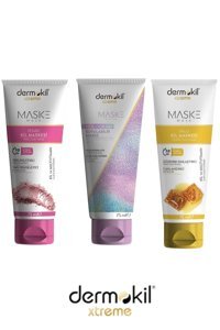 Dermokil Hologram Killi Nemlendiricili Soyulabilir Jel Yüz Maskesi 3x75 ml & Pembe Kil Maskesi & Ballı Kil Maske 75 Ml 3 Lü Set