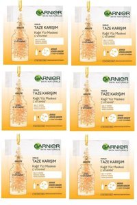 Garnier Taze Karışım Vitamin C Nemlendiricili Kağıt Yüz Maskesi 6 Adet