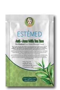 Estemed ANTI-ACNE WITH TEA TREE Nemlendiricili Kağıt Yüz Maskesi